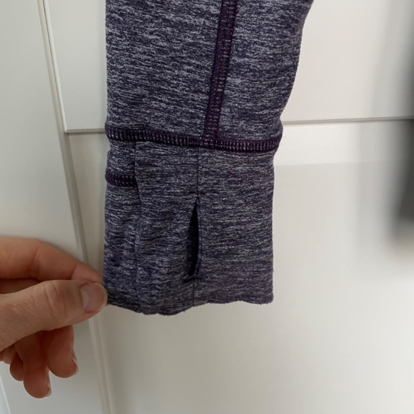 Lululemon Race Your Pace 1/2 Zip Heathered Black Grape, Size 8 - Picture 5 of 10